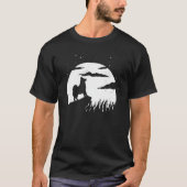 Alaskan Malamute Moon and Halloween Tシャツ (正面)