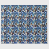 Alaskan Malamute North Pole Winter Christmas ラッピングペーパー (フラット)