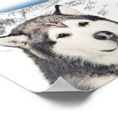 Alaskan Malamute Painting - Cute Original Dog Art ポスター (角)