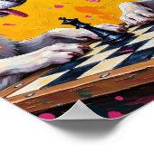 Alaskan Malamute Playing Chess Pop Art ポスター (角)