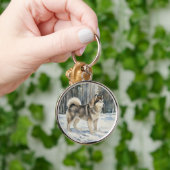 Alaskan Malamute Trinket Box キーホルダー (手)