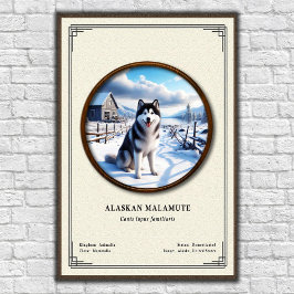 Alaskan Malamute Zoology Series ポスター