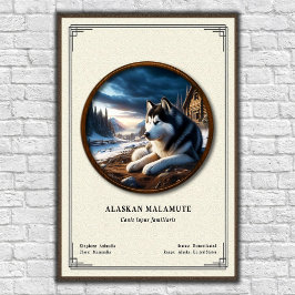 Alaskan Malamute Zoology Series ポスター