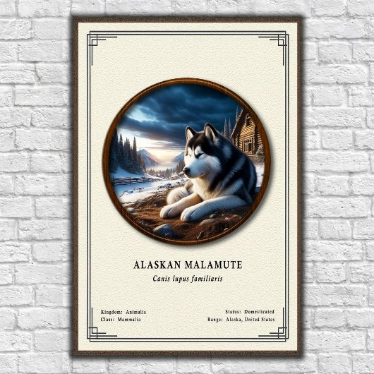 Alaskan Malamute Zoology Series ポスター