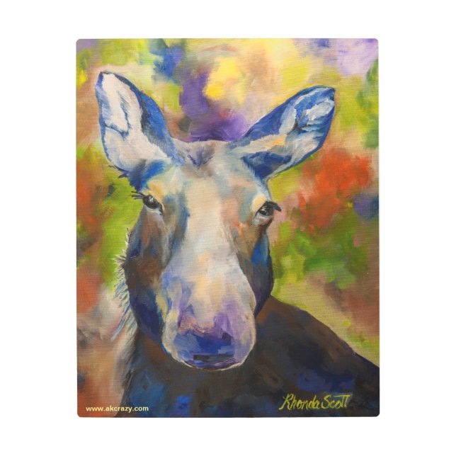 Alaskan Mr. Moosey Mooseメタルウォールアート メタルプリント (正面)