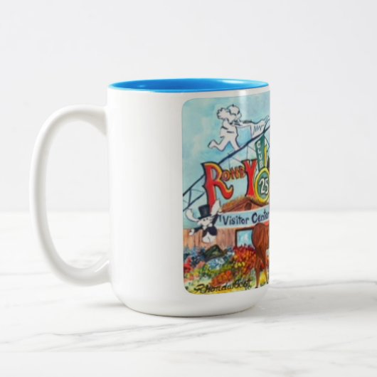 Alaskan Mushing "Under the Arch" icon mug ツートーンマグカップ (左)