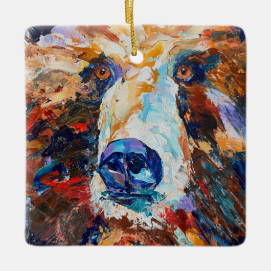 Alaskan ornament "In the Bear's Gaze" セラミックオーナメント (正面)