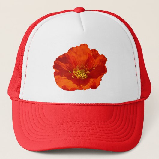 Alaskan Red Poppy Colorful Flower キャップ (正面)
