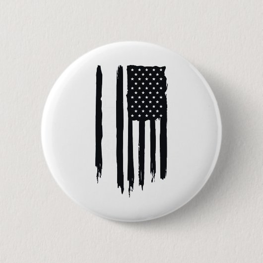 Alaskan Rugged Tundra American Flag Usa  缶バッジ (正面)