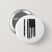 Alaskan Rugged Tundra American Flag Usa  缶バッジ (正面&裏面)