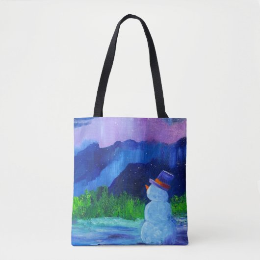Alaskan Snowmen Canvas Tote トートバッグ (正面)