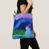 Alaskan Snowmen Canvas Tote トートバッグ (クローズアップ)
