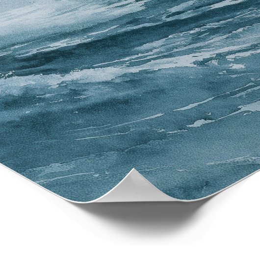 Alaskan Stormy Seas Watercolor ポスター (角)