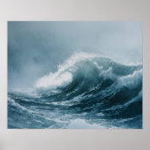 Alaskan Stormy Seas Watercolor ポスター (正面)