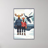 Alaskan whale watching photobomb キャンバスプリント (正面)