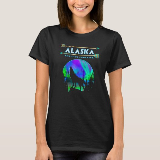 Alaskan Wolf Alaska State Pride Alaska Northern Li Tシャツ (正面)