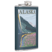 AlaskaRailroadおよびFireweedのヴィンテージ旅行 フラスク (右)