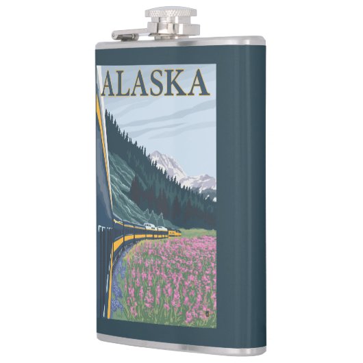 AlaskaRailroadおよびFireweedのヴィンテージ旅行 フラスク (左)
