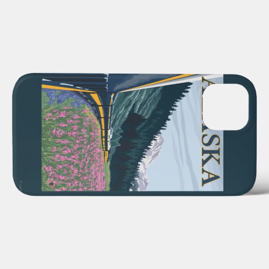 AlaskaRailroadおよびFireweedのヴィンテージ旅行 Case-Mate iPhoneケース (裏面 (横))