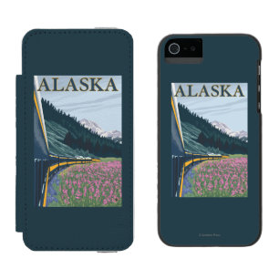AlaskaRailroadおよびFireweedのヴィンテージ旅行 iPhone SE/5/5sウォレットケース