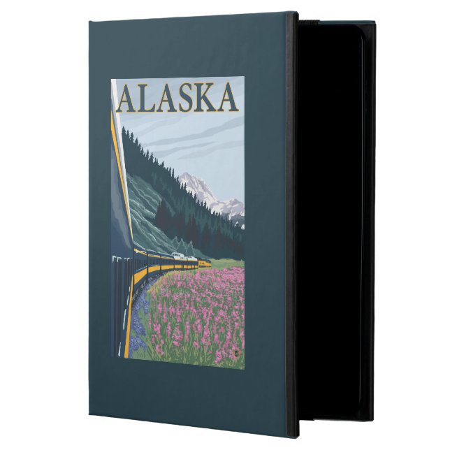 AlaskaRailroadおよびFireweedのヴィンテージ旅行 iPad Airケース (正面)