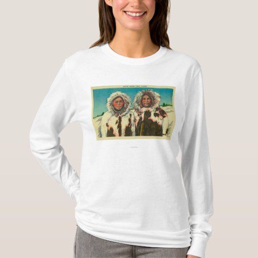 AlaskaStateの原産のエスキモーの女の子 Tシャツ (正面)