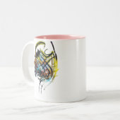 ` AlaykumようにSalamuイスラム教の書道の芸術、 ツートーンマグカップ (正面左)