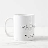Alaysiaペプチド名mug コーヒーマグカップ (左)