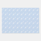 Albacore Tuna in White on Pastel Blue in Large ラッピングペーパーシート (正面2)