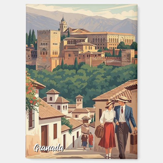 Albaicin Granada Spain Travel マグネット (正面)