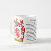 Albanese、起源、意味および頂上 コーヒーマグカップ (正面左)