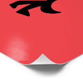 Albania Country Flag and Fan Design ポスター (コーナー)