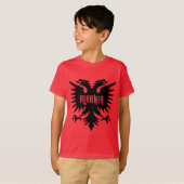 Albania Country Flag and Fan Design Tシャツ (正面フル)