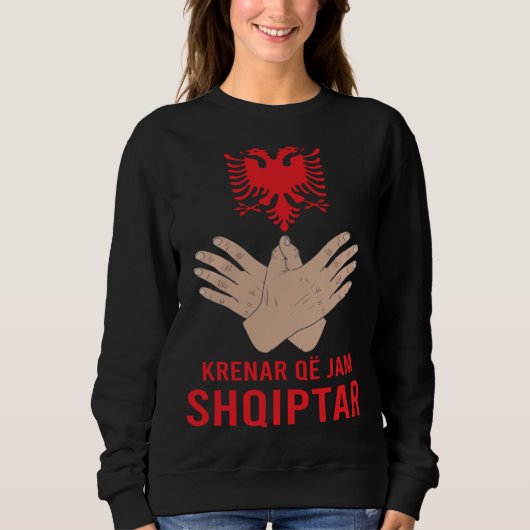 Albania Eagle Flag Kosovo Shqiptar Krenar Qe Jam A スウェットシャツ (正面)