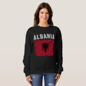 Albania Flag Distressed  Men Women Kids  Albanian  スウェットシャツ (正面フル)