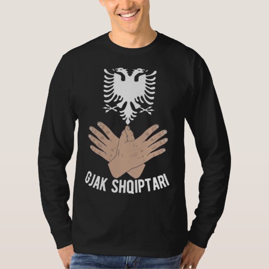 Albania Kosovo eagle Albanian flag for Albanians Tシャツ (正面)