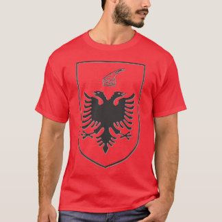 Albania State Emblem Black Steel Tシャツ
