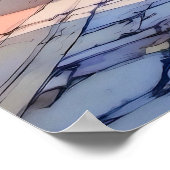 Albania Tirana Old Street Painting ポスター (角)