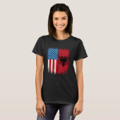 Albanian American Flag Albania Flamuri Shqiptar Sh Tシャツ (正面フル)