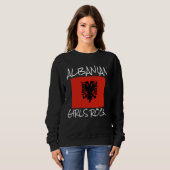 Albanian Girls Rock Proud To Be Albanian Eagle Alb スウェットシャツ (正面フル)