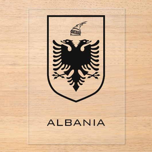Albanian National Coat of Arms Heritage Ink アクリル招待状 (正面)