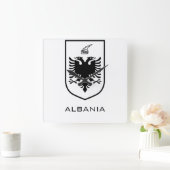 Albanian National Coat of Arms Heritage Ink スクエア壁時計 (ホーム)