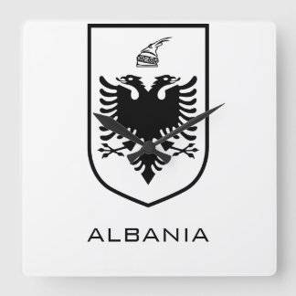 Albanian National Coat of Arms Heritage Ink スクエア壁時計