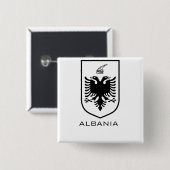 Albanian National Coat of Arms Heritage Ink 缶バッジ (正面&裏面)