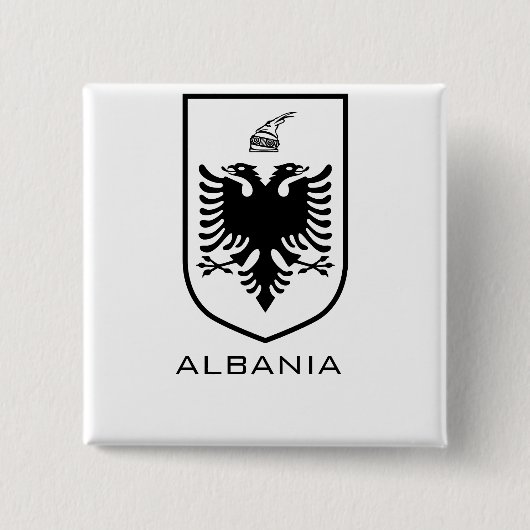 Albanian National Coat of Arms Heritage Ink 缶バッジ (正面)