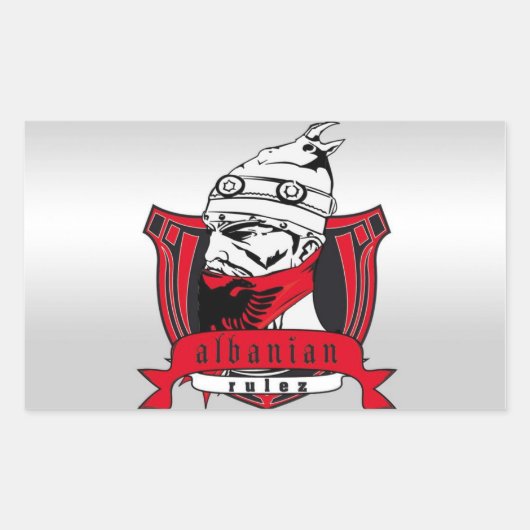 Albanian Rulez Aufkleber 長方形シール (正面)