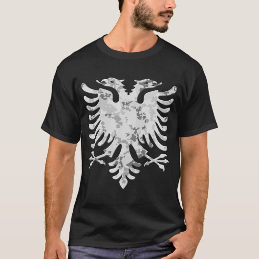 Albanian Snow Camo  Eagle 3D Tシャツ (正面)