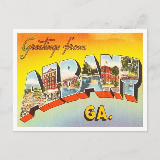 Albany, Georgia Vintage Travelからの挨拶 ポストカード (正面)