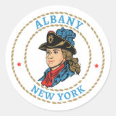 Albany New York Colonial ラウンドシール (正面)