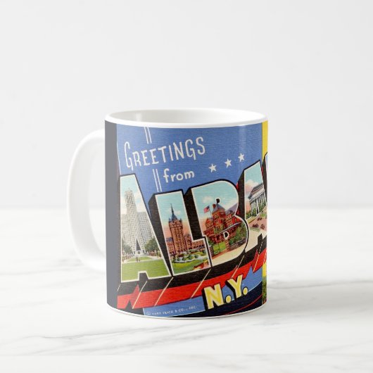 Albany New York Retro Mug コーヒーマグカップ (正面左)